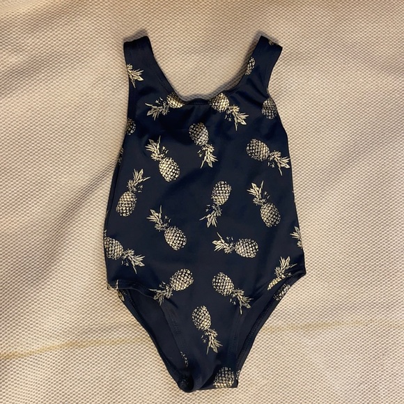 Pineapple Black and Gold Bathing Suit - 12 M - Picture 1 of 2